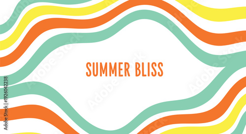 Summer bliss wavy line background vector