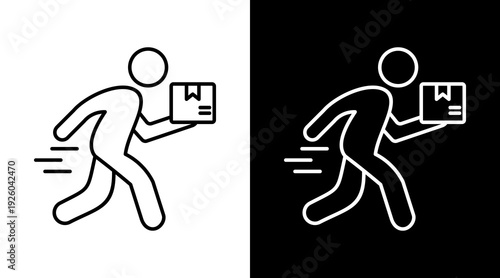 Fast Delivery White Icon Set Design