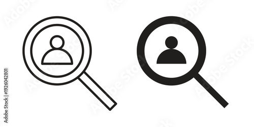 Hiring icon, line symbols on white background. EPS10