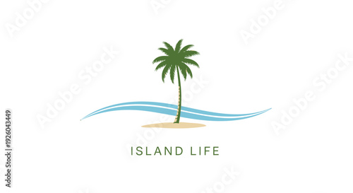 Tropical island life vector icon