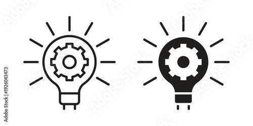 Innovation icon, line symbols on white background. EPS10