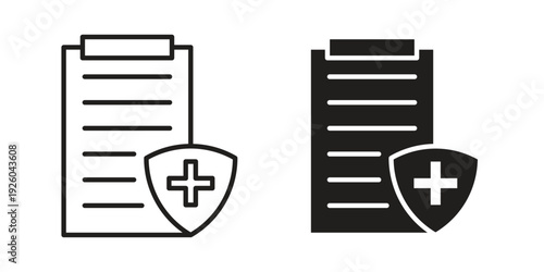 Insurance Claim icon, line symbols on white background. EPS10
