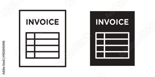 Invoice payment icon, line symbols on white background. EPS10