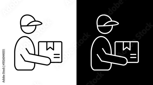 Courier White Icon Set Design