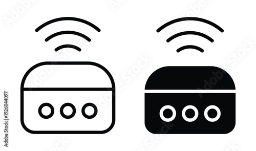 Wireless Speaker Icons in Black and White Design for Digital Graphics