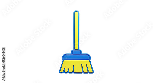 Blue and Yellow Broom Icon