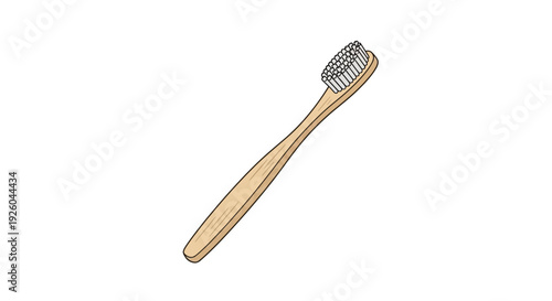 An illustration of a toothbrush viewed from the side on a plain background