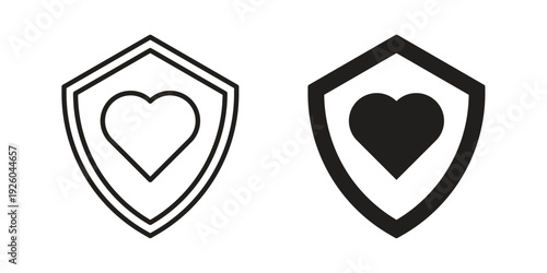 Life insurance icon, line symbols on white background. EPS10