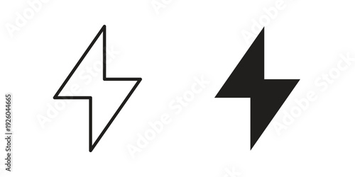 Lightning icon, line symbols on white background. EPS10