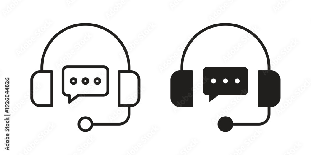 Obraz premium Live chat icon, line symbols on white background. EPS10