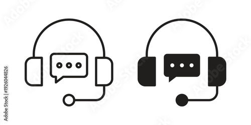 Live chat icon, line symbols on white background. EPS10