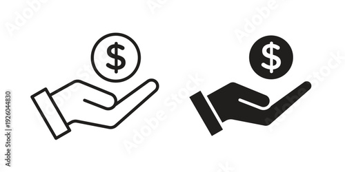 loan icon, line symbols on white background. EPS10