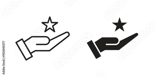 Loyalty program icon, line symbols on white background. EPS10