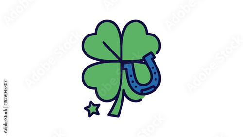 Four Leaf Clover Cartoon Illustration Design.