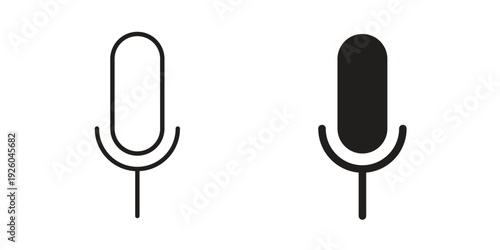 Microphone icon, line symbols on white background. EPS10