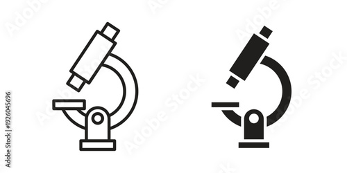 Microscope icon, line symbols on white background. EPS10