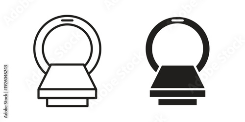 MRI icon, line symbols on white background. EPS10