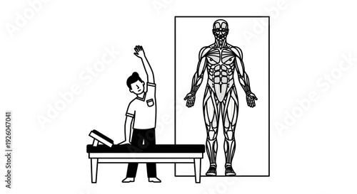 Physical therapist analyzing human anatomy for treatment planning