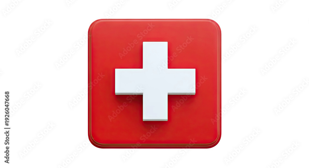 Obraz premium 3D Render of a Swiss Flag Icon