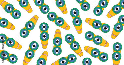 Illustration binocular background cartoon unique design abstract bold retro