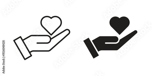 Philanthropy icon, line symbols on white background. EPS10