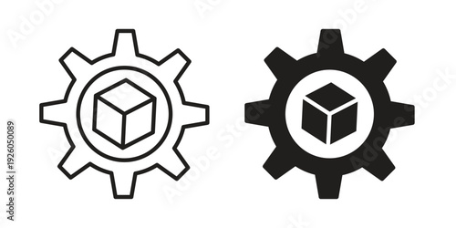 Project Development icon, line symbols on white background. EPS10