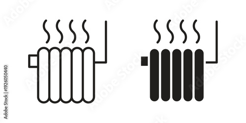 Radiator icon, line symbols on white background. EPS10