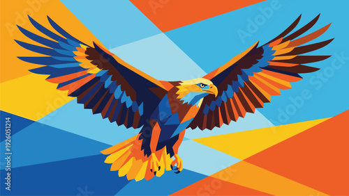 Majestic Eagle Art Graphic - Bold Geometric Design for Commercial Use