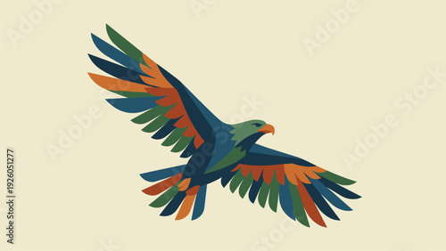Vibrant Eagle Bird Flying Wildlife Illustration - Commercial Use
