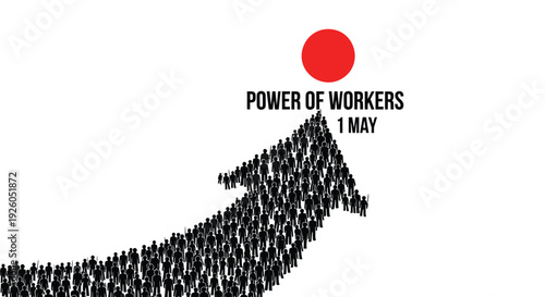 Labor day, worker power icon, 1 May symbol, solidarity concept