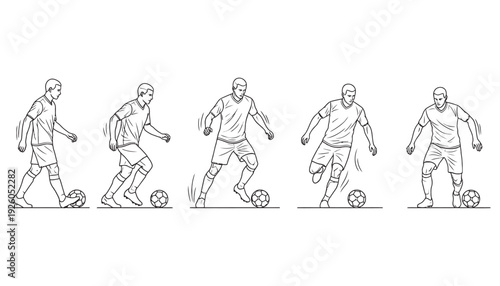Sequence of soccer player movements and techniques during a game