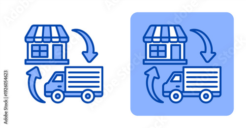 Retail Distribution icon, with contrast background.