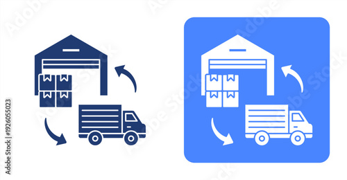 Retail Logistics icon, with contrast background.