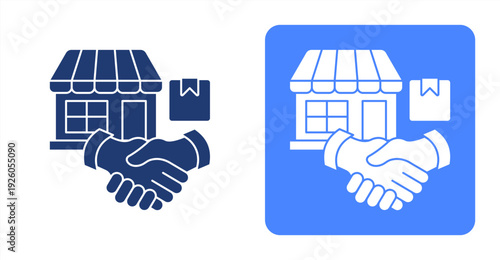 Product Sourcing icon, with contrast background.