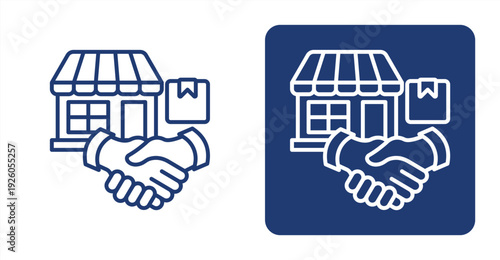 Product Sourcing icon, with contrast background.