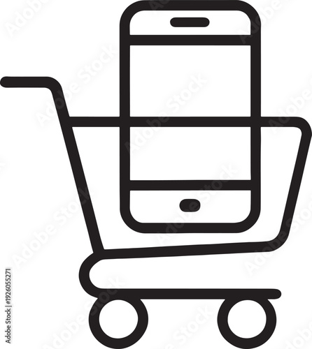 Mobile shopping cart icon