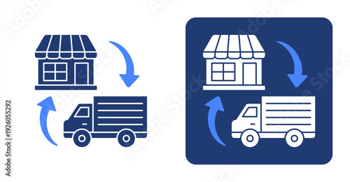 Retail Distribution icon, with contrast background.