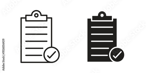 Survey icon, line symbols on white background. EPS10