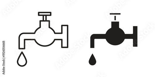 Tap icon, line symbols on white background. EPS10