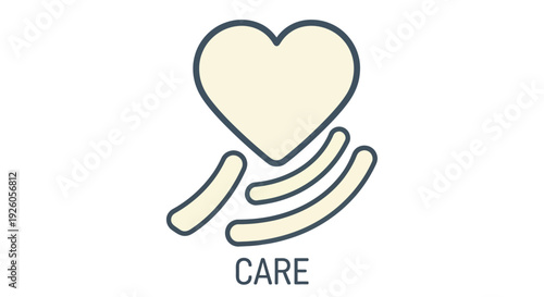Hands cradling a heart shape with the word care underneath