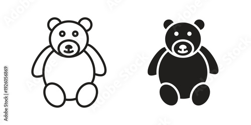 Teddy bear icon, line symbols on white background. EPS10