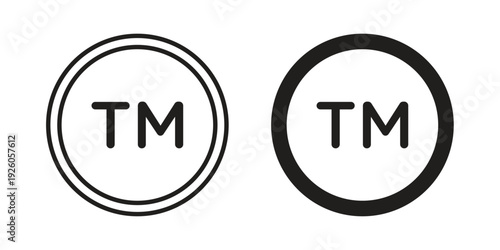 Trademark icon, line symbols on white background. EPS10