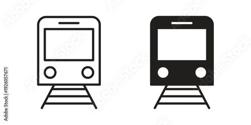 Train icon, line symbols on white background. EPS10