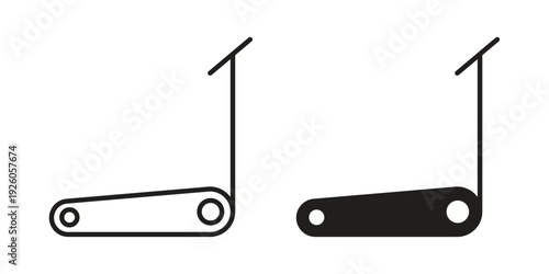 Treadmill icon, line symbols on white background. EPS10
