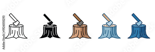 Deforestation icon element for design, vector illustration symbolizing environmental destruction