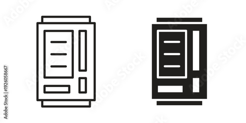 Vending machine icon, line symbols on white background. EPS10