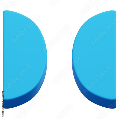 Принти на полотні 3D Blue Opposing Half Circle Split