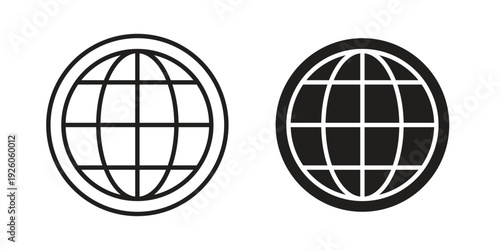 Website icon, line symbols on white background. EPS10