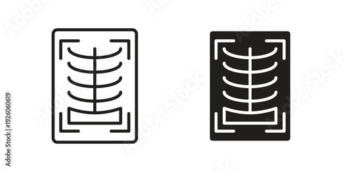X-ray scan icon, line symbols on white background. EPS10