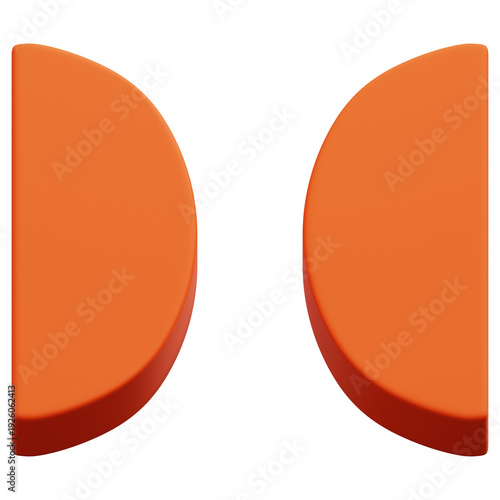 Фотография 3D Orange Opposing Half Circle Split